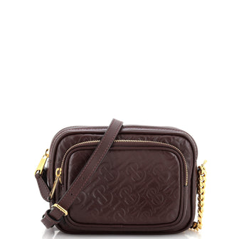Burberry Camera Bag Monogram Embossed Leather Small