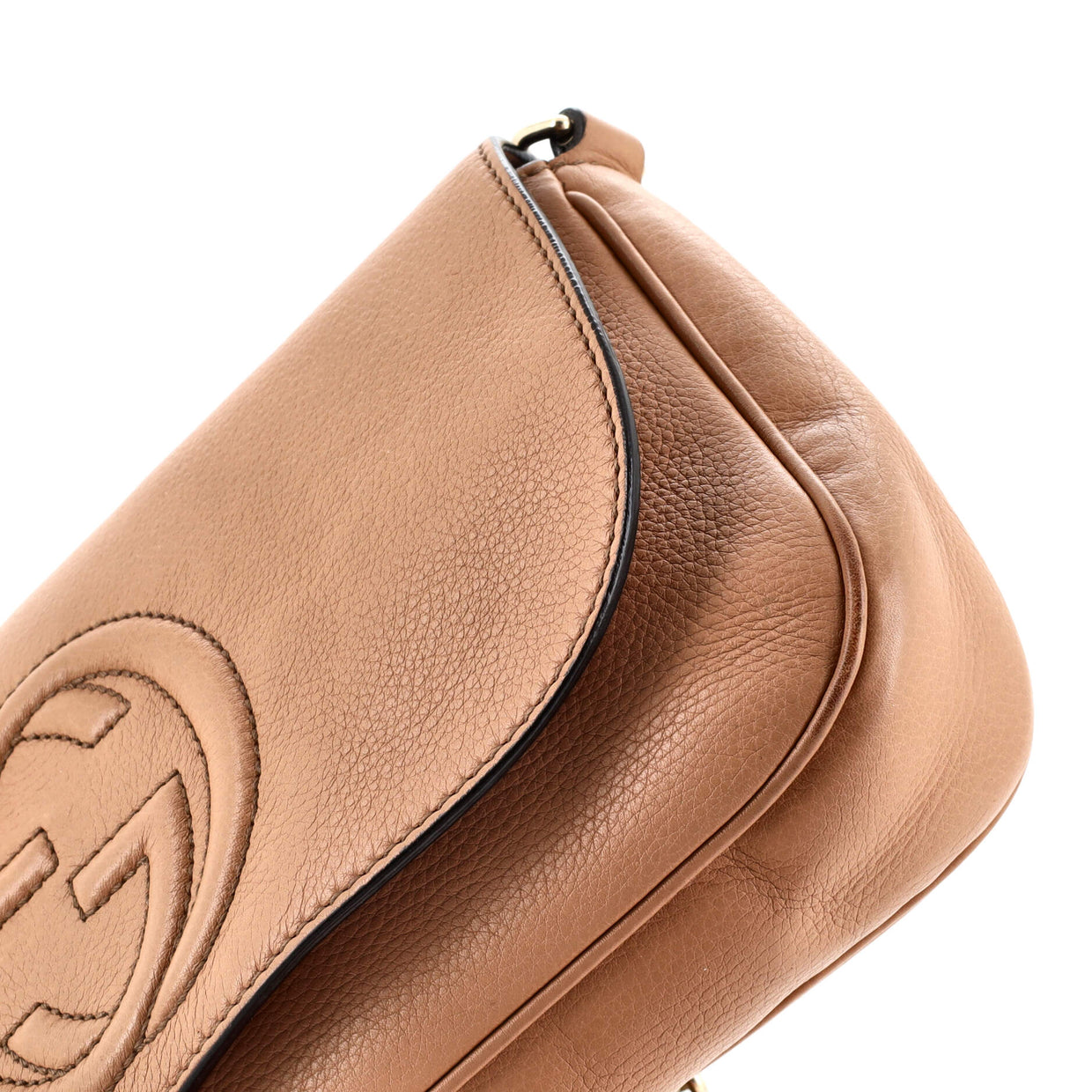 Gucci Soho Chain Crossbody Bag Leather Medium Neutral 2677332