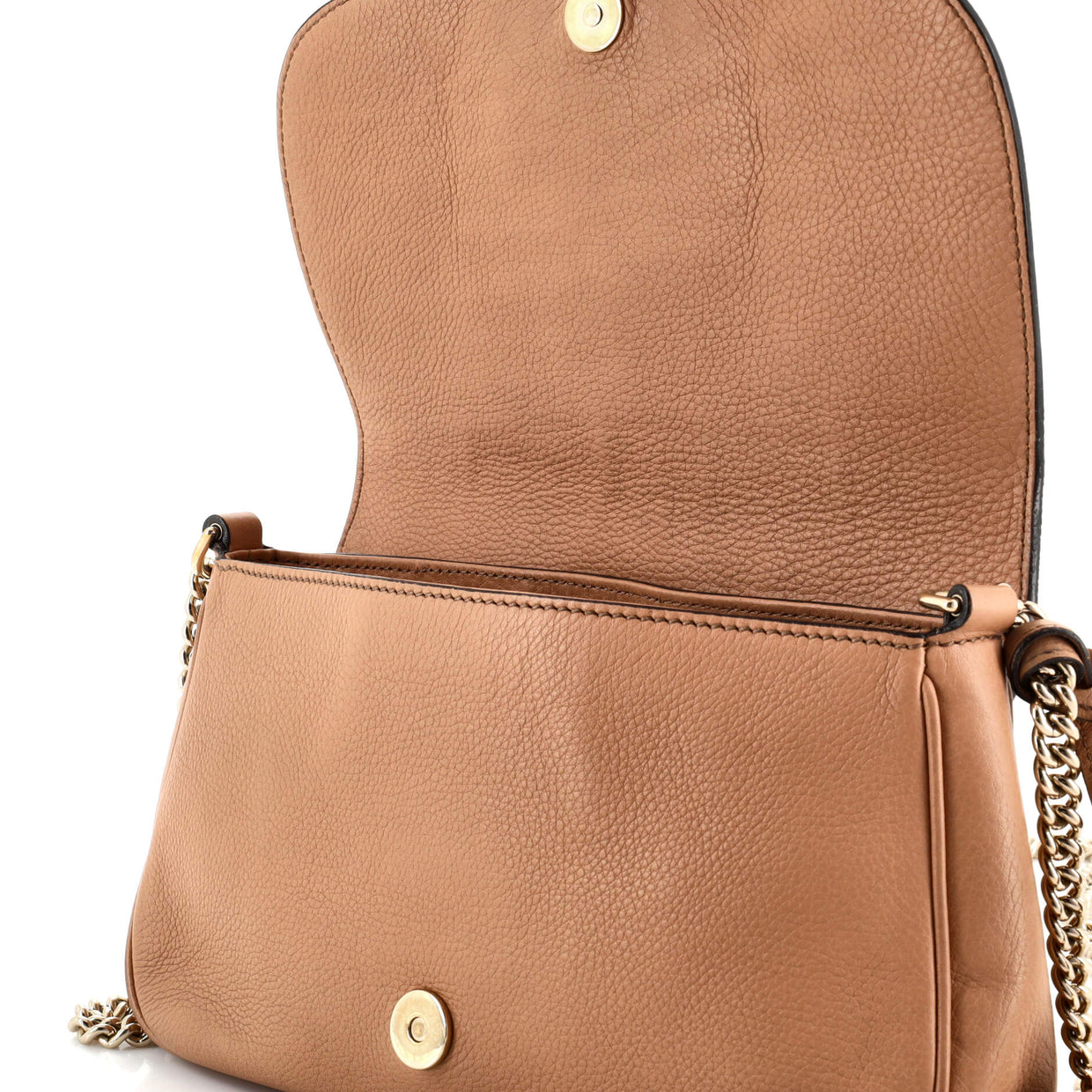 Gucci Soho Chain Crossbody Bag Leather Medium Neutral 2677332