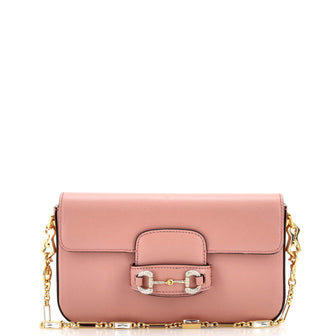 Gucci Horsebit 1955 Shoulder Bag Leather with Crystal Detail Mini