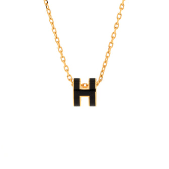 Hermes Pop H Pendant Chain Necklace Metal and Enamel Mini