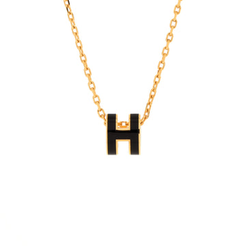 Hermes Pop H Pendant Chain Necklace Metal and Enamel Mini