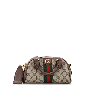 Gucci Ophidia Convertible Boston Top Handle Bag GG Coated Canvas Mini