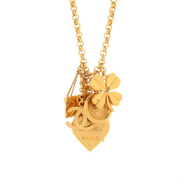 Chanel Vintage CC Charms Long Necklace Metal