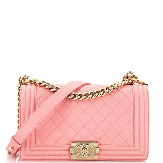 Chanel Boy Flap Bag Quilted Caviar New Medium