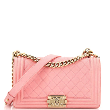 Chanel Boy Flap Bag Quilted Caviar New Medium