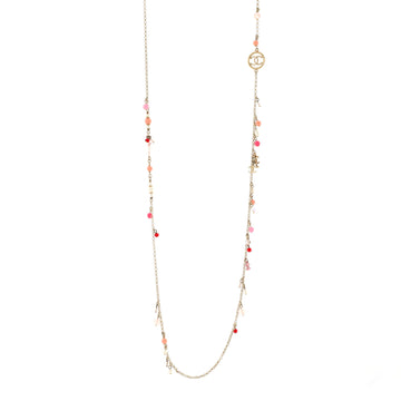 Chanel CC Long Necklace Faux Pearls and Beads