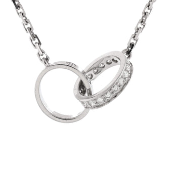 Cartier Love Interlocking Necklace 18K White Gold and Diamonds