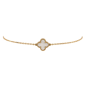 Van Cleef & Arpels Sweet Alhambra Bracelet 18K Yellow Gold and Mother of Pearl