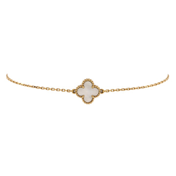 Van Cleef & Arpels Sweet Alhambra Bracelet 18K Yellow Gold and Mother of Pearl