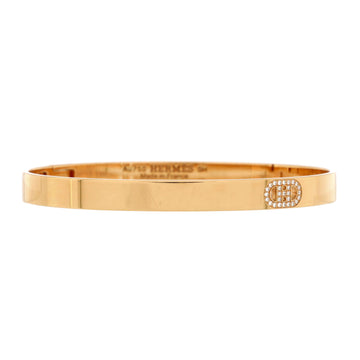 Hermes H d'Ancre Bracelet 18K Rose Gold with Diamonds Small