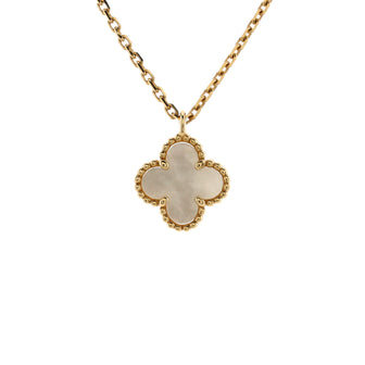 Van Cleef & Arpels Sweet Alhambra Pendant Necklace 18K Yellow Gold and Mother of Pearl