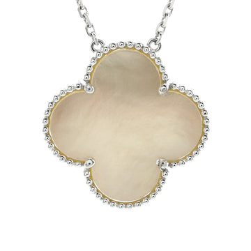 Van Cleef & Arpels Magic Alhambra Pendant Necklace 18K White Gold and Mother of Pearl