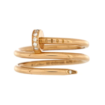 Cartier Juste un Clou Double Ring 18K Rose Gold and Diamonds Small