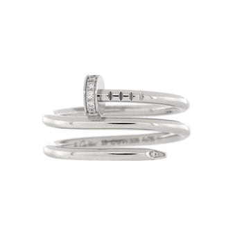 Cartier Juste un Clou Double Ring 18K White Gold and Diamonds Small