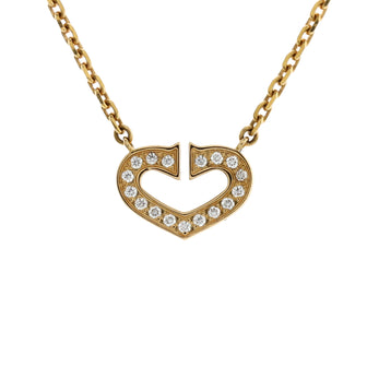 Cartier C Heart de Cartier Pendant Necklace 18K Yellow Gold with Pave Diamonds