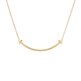 Tiffany & Co. T Smile Pendant Necklace 18K Rose Gold Small
