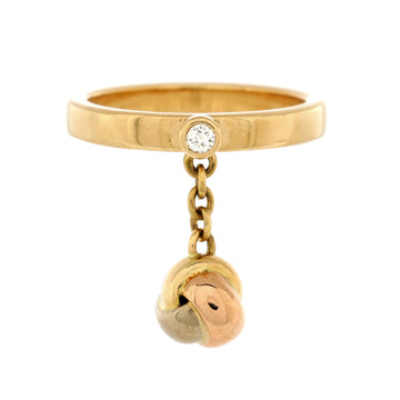 Cartier Trinity Charm Ring 18K Yellow Gold with 18K Tricolor Gold and Diamond
