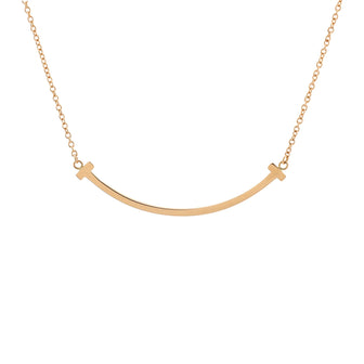 Tiffany & Co. T Smile Pendant Necklace 18K Rose Gold Small
