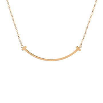 Tiffany & Co. T Smile Pendant Necklace 18K Rose Gold Small