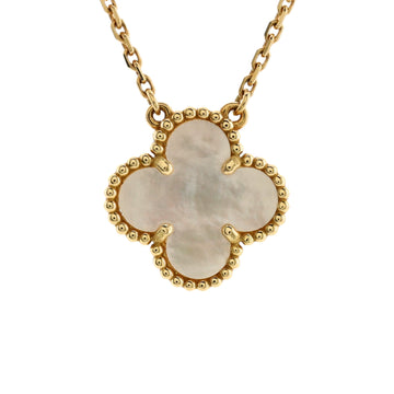 Van Cleef & Arpels Vintage Alhambra Pendant Necklace 18K Yellow Gold and Mother of Pearl