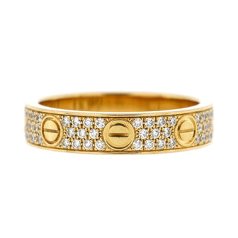 Cartier Love Wedding Band Pave Diamonds Ring 18K Yellow Gold and Diamonds