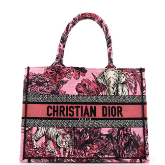 Christian Dior Book Tote Embroidered Canvas Medium