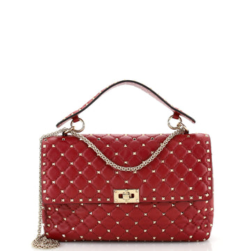 Valentino Garavani Rockstud Spike Flap Bag Quilted Leather Large