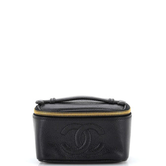Chanel Vintage Timeless Cosmetic Case Caviar Small