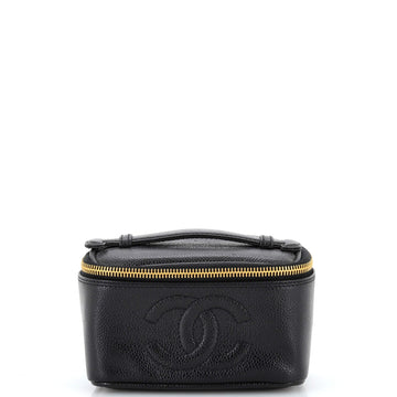 Chanel Vintage Timeless Cosmetic Case Caviar Small