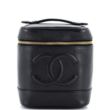 Chanel Vintage Timeless Cosmetic Case Caviar Tall