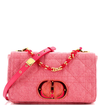 Christian Dior Caro Bag Macrocannage Quilt Denim Medium