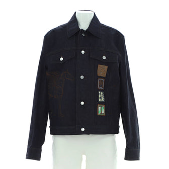 Hermes Men's Icones au Carre Jacket Embroidered Denim