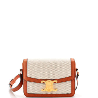 Celine Triomphe Shoulder Bag Canvas with Leather Teen
