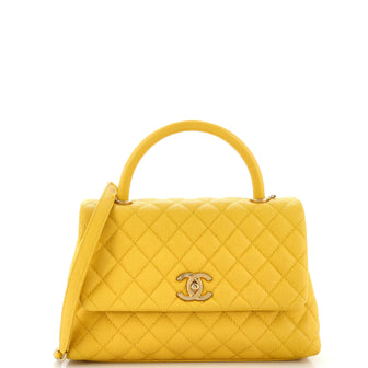 Chanel Coco Top Handle Bag Quilted Caviar Small