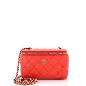 Chanel Classic Vanity Case with Chain Quilted Caviar Small