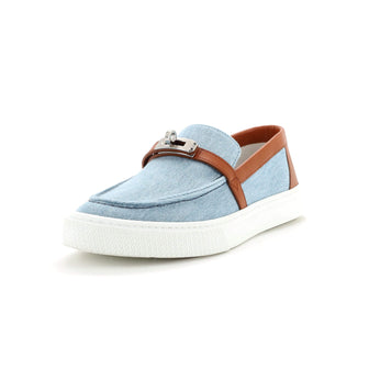 Hermes Women's Game Slip On Sneakers Denim with Leather