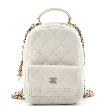 Chanel Classic CC Chain Pocket Backpack Quilted Caviar Mini