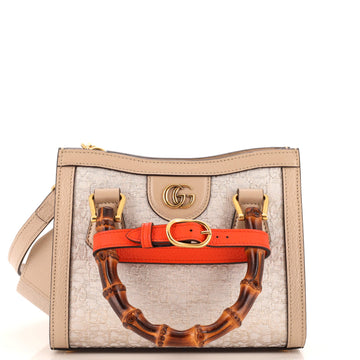 Gucci Diana NM Bamboo Handle Tote GG Jacquard Mini