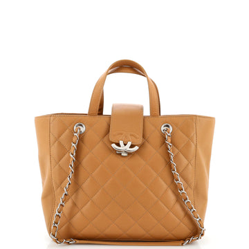 Chanel CC Box Shopping Tote Quilted Caviar Small