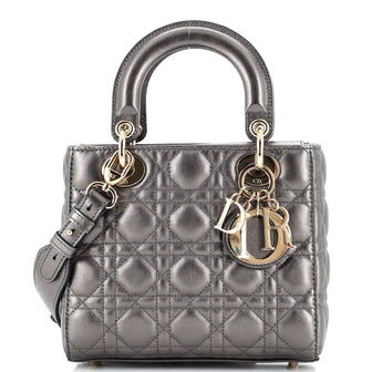 Christian Dior My ABCDior Lady Dior Bag Metallic Cannage Quilt Lambskin