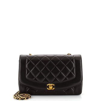 Chanel Vintage Diana Flap Bag Quilted Lambskin Medium