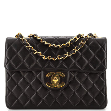 Chanel Vintage Classic Single Flap Bag Quilted Lambskin Jumbo