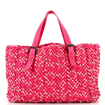 Bottega Veneta Belted Tote Woven Leather Medium