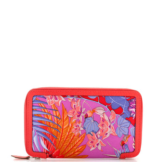 Hermes Soie Cool Wallet Printed Silk and Epsom Long
