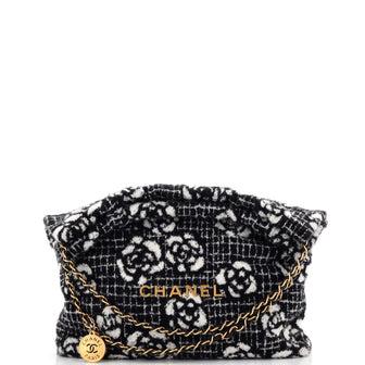 Chanel 22 Chain Hobo Quilted Wool Tweed Medium