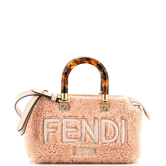 Fendi Logo By The Way Top Handle Bag Shearling Mini