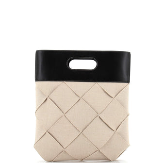 Bottega Veneta Slip Tote Maxi Intrecciato Canvas with Leather Small