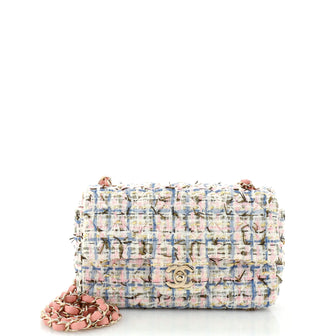 Chanel Classic Single Flap Bag Quilted Tweed and Ribbon Mini