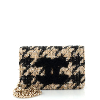 Chanel Wallet on Chain with Coin Purse Quilted Tweed with Shearling